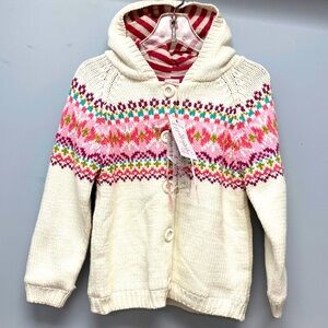 UNIKID Girls Button Up Hooded Sweater Jacket